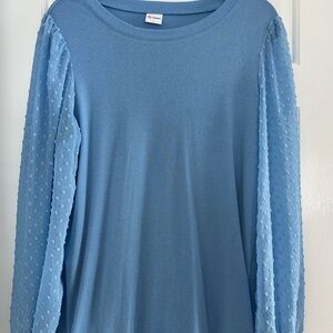 Women's Blue Long Sleeve Top